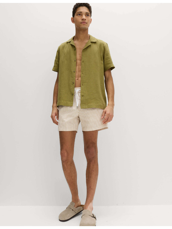 Marks & Spencer Úszóshorts froncított anyagból Marks & Spencer bézs
