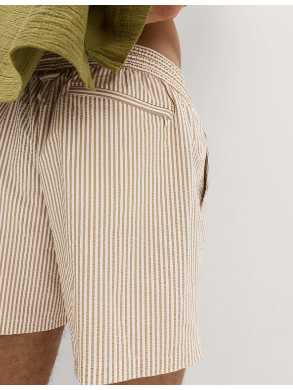 Marks & Spencer Úszóshorts froncított anyagból Marks & Spencer bézs