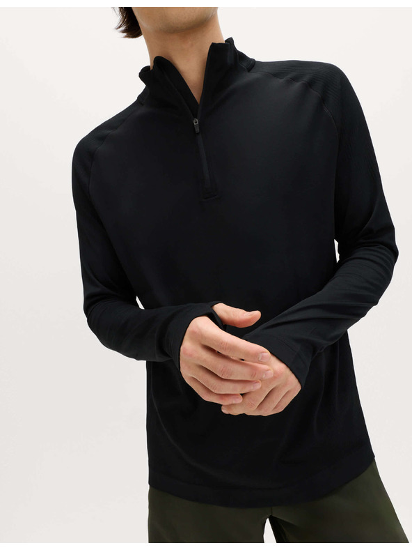 Marks & Spencer Varrás nélküli sportfelső félig cipzárral Marks & Spencer fekete
