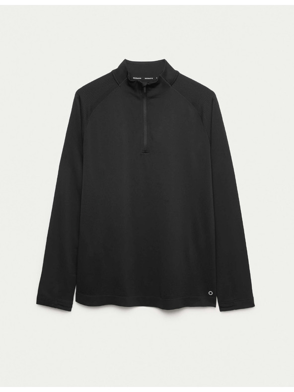 Marks & Spencer Varrás nélküli sportfelső félig cipzárral Marks & Spencer fekete