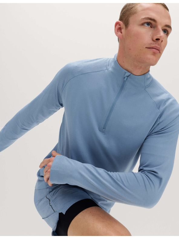 Marks & Spencer Varrás nélküli sportfelső félig cipzárral Marks & Spencer kék