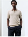 Marks & Spencer Kötött póló tiszta extra finom merino gyapjúból Marks & Spencer bézs