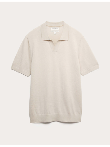 Marks & Spencer Kötött póló tiszta extra finom merino gyapjúból Marks & Spencer bézs