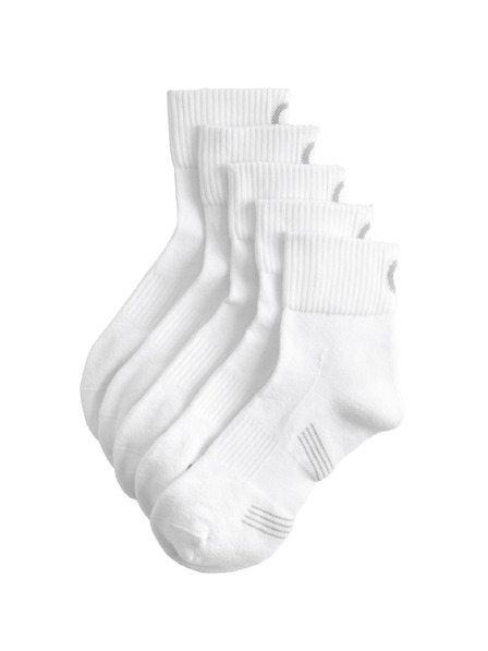 Marks & Spencer 5 pár sportoláshoz felfüggesztett zokni magas pamuttartalommal, Freshfeet technológiával és erősített talppal Marks & Spencer fehér
