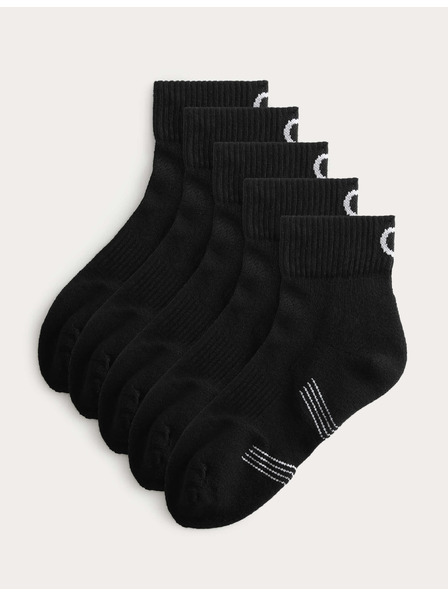 Marks & Spencer 5 pár sportoláshoz felfüggesztett zokni magas pamuttartalommal, Freshfeet technológiával és erősített talppal Marks & Spencer fekete