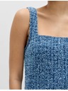 Marks & Spencer Folyós denim mini ruha tiszta pamutból sraffozással díszített Marks & Spencer tengerészkék