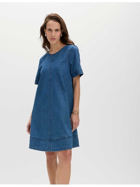 Marks & Spencer Folyós denim mini pólóruha tiszta pamutból Marks & Spencer tengerészkék