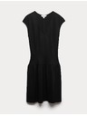 Marks & Spencer Jersey gombás mini ruha mélyített derékkal és V-nyakkivágással Marks & Spencer fekete