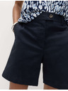 Marks & Spencer Chino rövidnadrág magas derekú magas pamutarányú Marks & Spencer tengerészkék