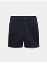 Marks & Spencer Chino rövidnadrág magas derekú magas pamutarányú Marks & Spencer tengerészkék