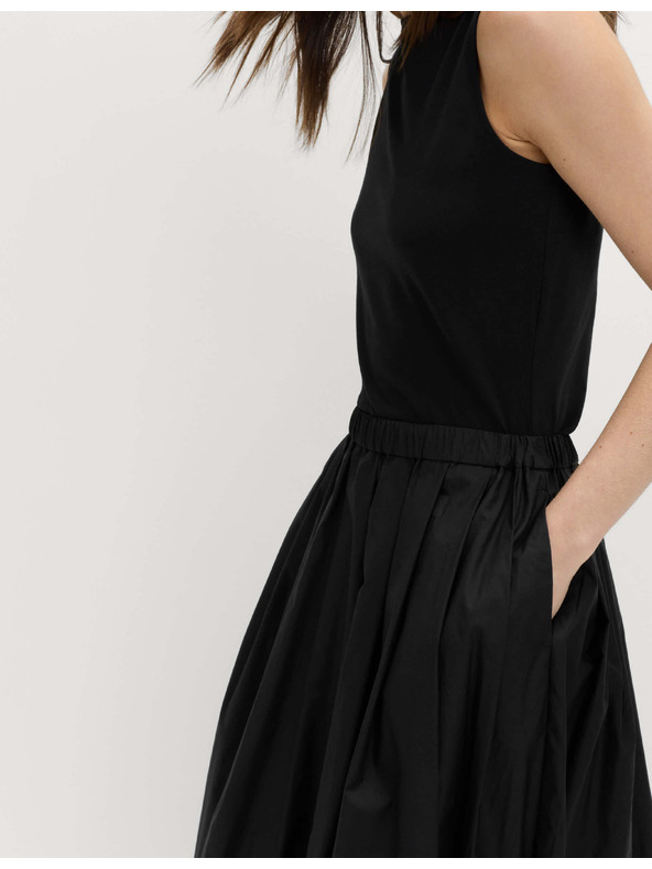 Marks & Spencer Pliszírozott maxi szoknya tiszta pamutból Marks & Spencer fekete