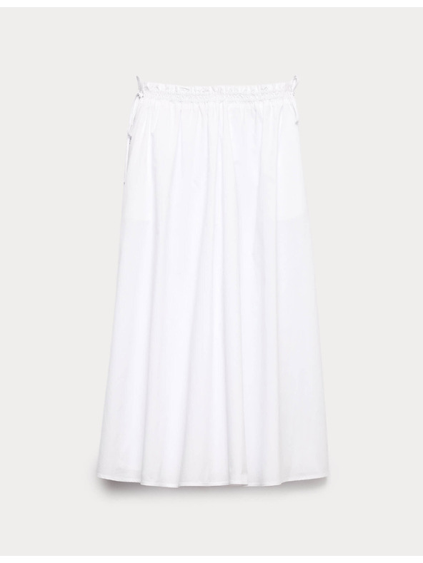 Marks & Spencer Poplin midi szoknya tiszta pamutból Marks & Spencer fehér