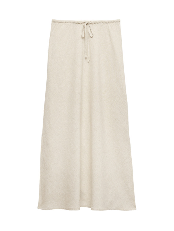 Marks & Spencer A-vonalú maxi szoknya magas lenvartartalmú Marks & Spencer bézs