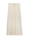 Marks & Spencer A-vonalú maxi szoknya magas lenvartartalmú Marks & Spencer bézs