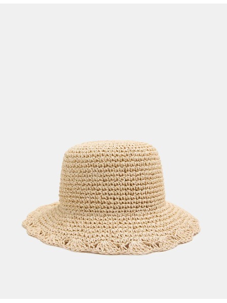 Marks & Spencer Zsinóros kalap vágott szélekkel fedora motívummal Marks & Spencer bézs