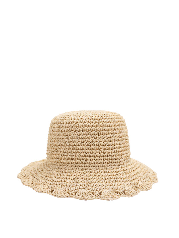 Marks & Spencer Zsinóros kalap vágott szélekkel fedora motívummal Marks & Spencer bézs