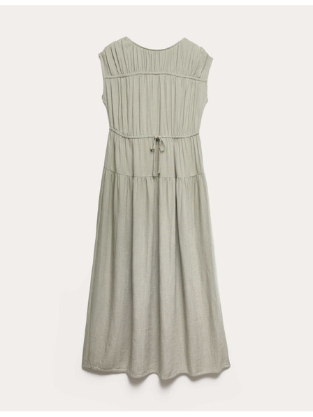 Marks & Spencer Maxi ruha kihangsúlyozott derékkal és gyűrt lennel Marks & Spencer zöld