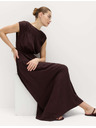 Marks & Spencer Maxi ruha kihangsúlyozott derékkal és gyűrt lennel Marks & Spencer barna
