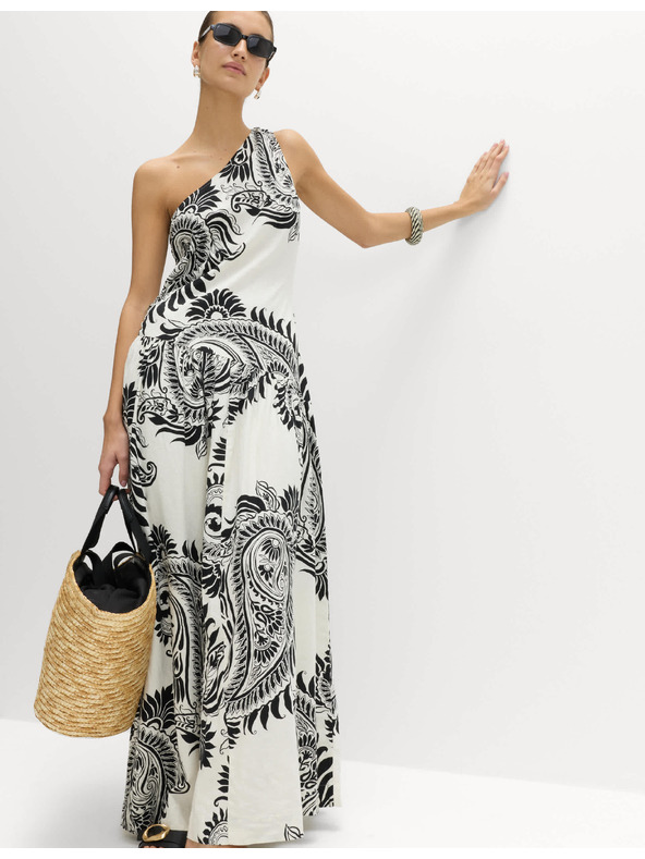 Marks & Spencer Folyékony egyvállas maxi ruha magas lentartalmú Marks & Spencer fekete