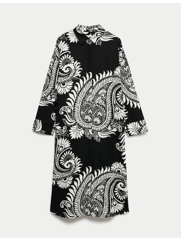 Marks & Spencer Ing jellegű maxi ruha magas lentartalmú és mintás Marks & Spencer fekete