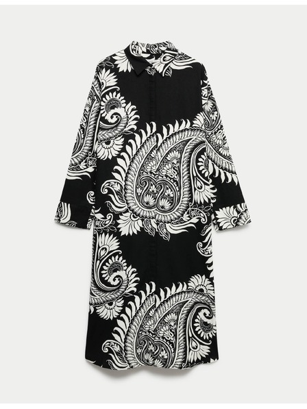 Marks & Spencer Ing jellegű maxi ruha magas lentartalmú és mintás Marks & Spencer fekete