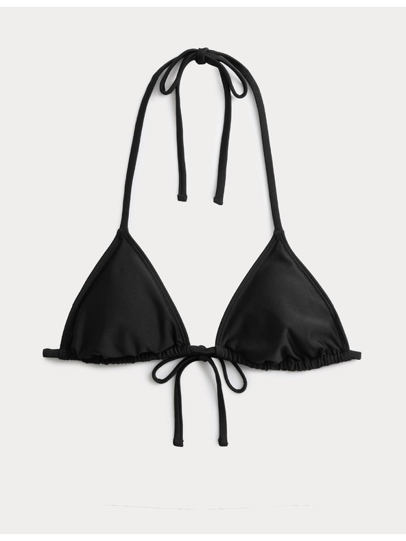 Marks & Spencer Ráncos háromszög alakú nyakba kötős bikini felső Marks & Spencer fekete