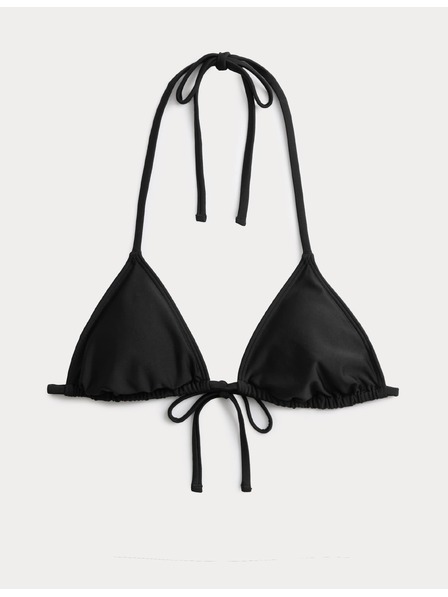Marks & Spencer Ráncos háromszög alakú nyakba kötős bikini felső Marks & Spencer fekete