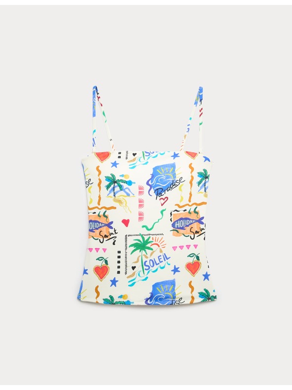 Marks & Spencer Tankini felső ráncolt és nyomott mintával Marks & Spencer többszínű