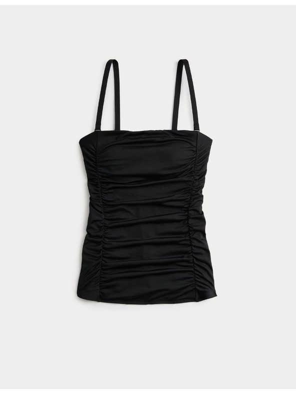 Marks & Spencer Ráncolt tankini szögletes nyakkivágással has formáló Marks & Spencer fekete