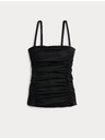 Marks & Spencer Ráncolt tankini szögletes nyakkivágással has formáló Marks & Spencer fekete