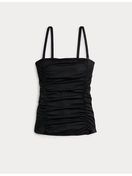 Marks & Spencer Ráncolt tankini szögletes nyakkivágással has formáló Marks & Spencer fekete