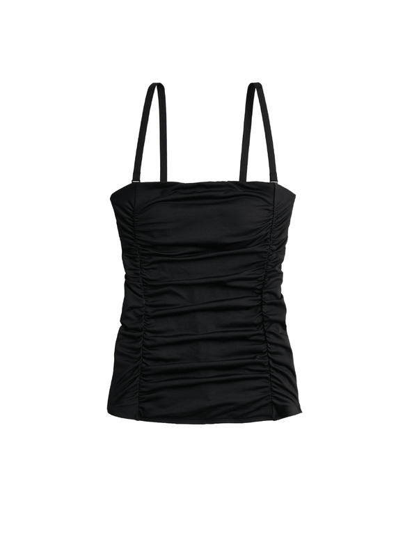 Marks & Spencer Ráncolt tankini szögletes nyakkivágással has formáló Marks & Spencer fekete