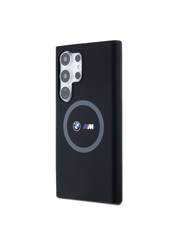 BMW BMW M Printed Round and Logo Magsafe Szilikon tok Samsung Galaxy S24 Ultra Black számára