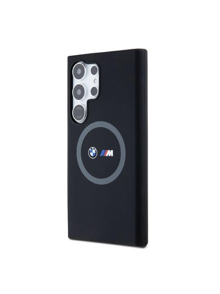 BMW BMW M Printed Round and Logo Magsafe Szilikon tok Samsung Galaxy S24 Ultra Black számára