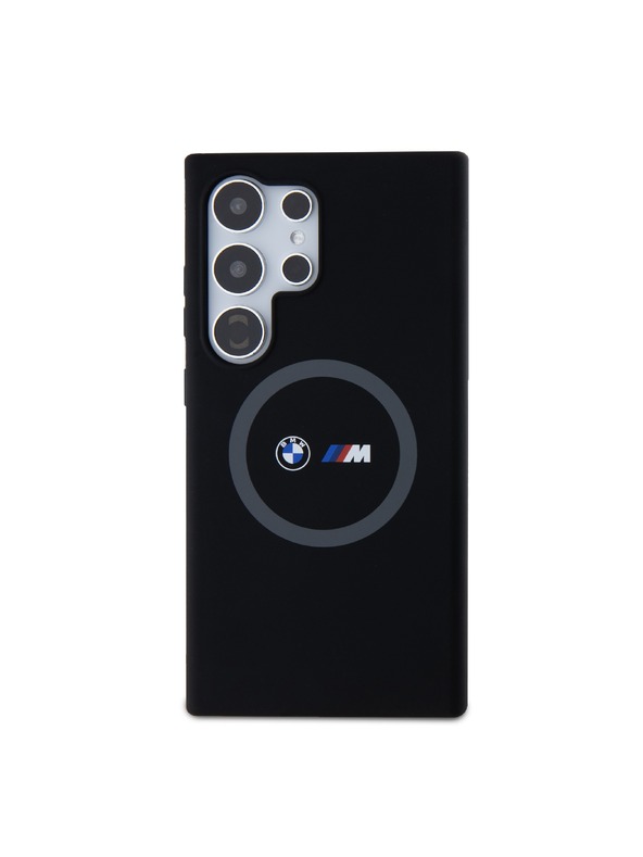 BMW BMW M Printed Round and Logo Magsafe Szilikon tok Samsung Galaxy S24 Ultra Black számára