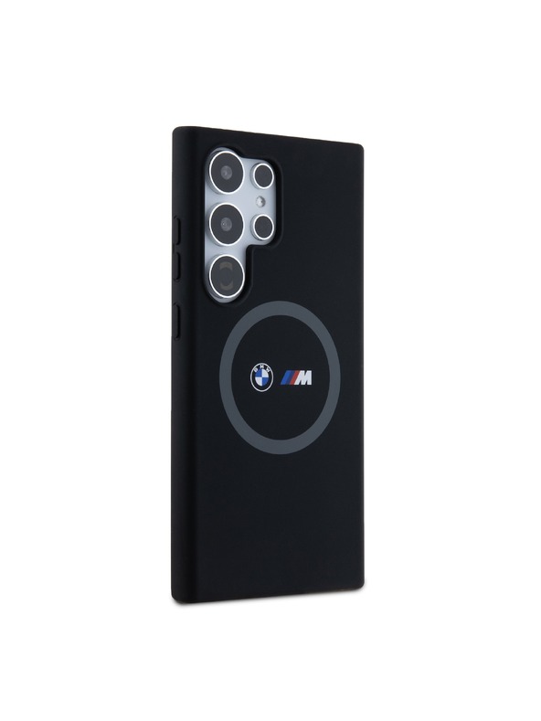 BMW BMW M Printed Round and Logo Magsafe Szilikon tok Samsung Galaxy S24 Ultra Black számára