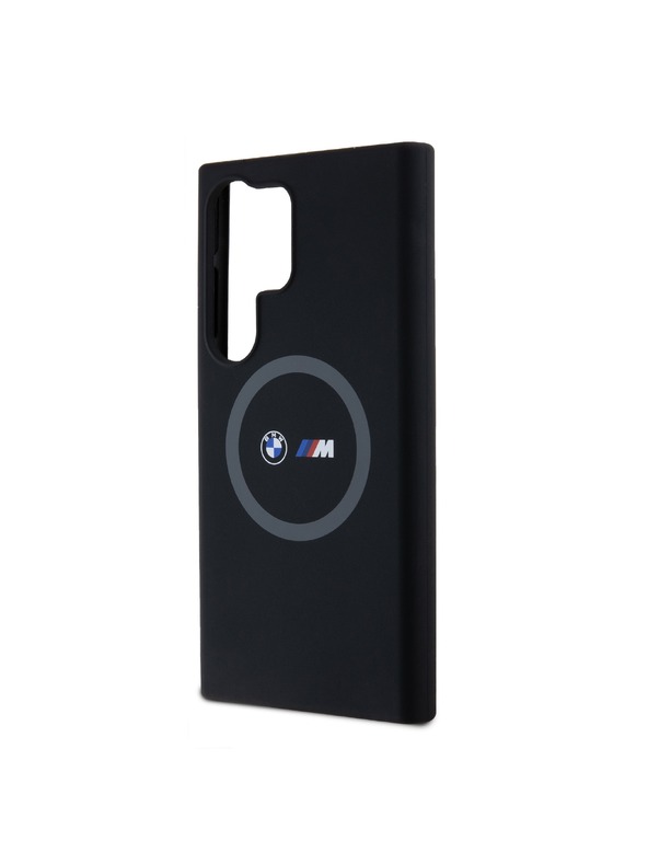 BMW BMW M Printed Round and Logo Magsafe Szilikon tok Samsung Galaxy S24 Ultra Black számára