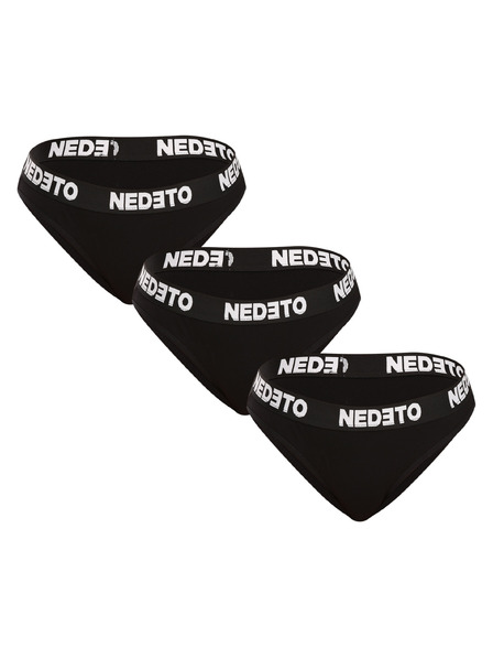 Nedeto 2. osztályú Három darabos szett - női alsónadrág Nedeto fekete (3NKB001/II)