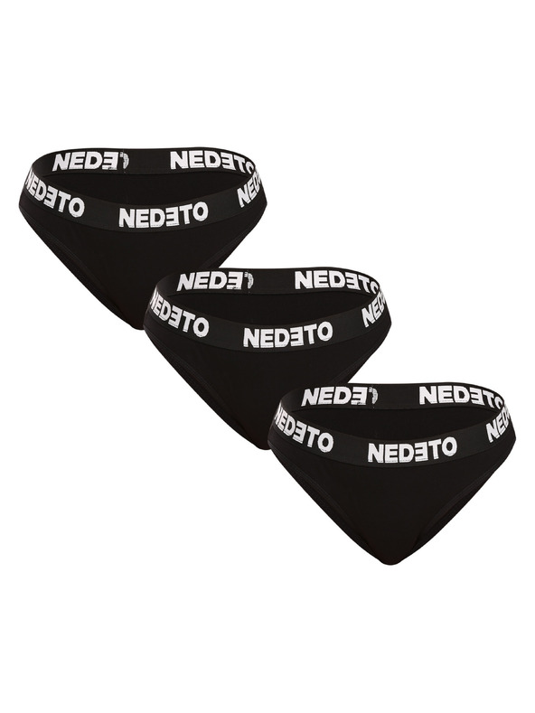 Nedeto 2. osztályú Három darabos szett - női alsónadrág Nedeto fekete (3NKB001/II)