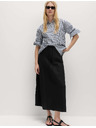 Marks & Spencer Marks & Spencer fekete A-vonalú maxi szoknya magas linen tartalommal