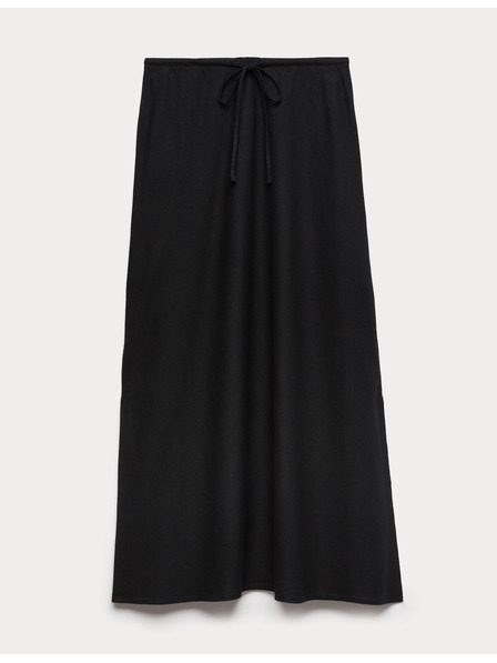 Marks & Spencer Marks & Spencer fekete A-vonalú maxi szoknya magas linen tartalommal