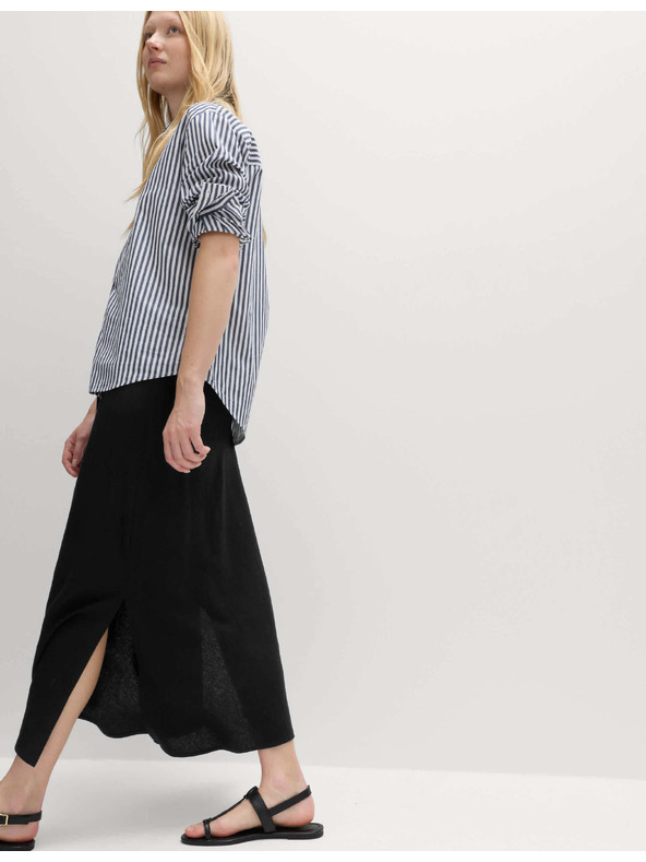 Marks & Spencer Marks & Spencer fekete A-vonalú maxi szoknya magas linen tartalommal