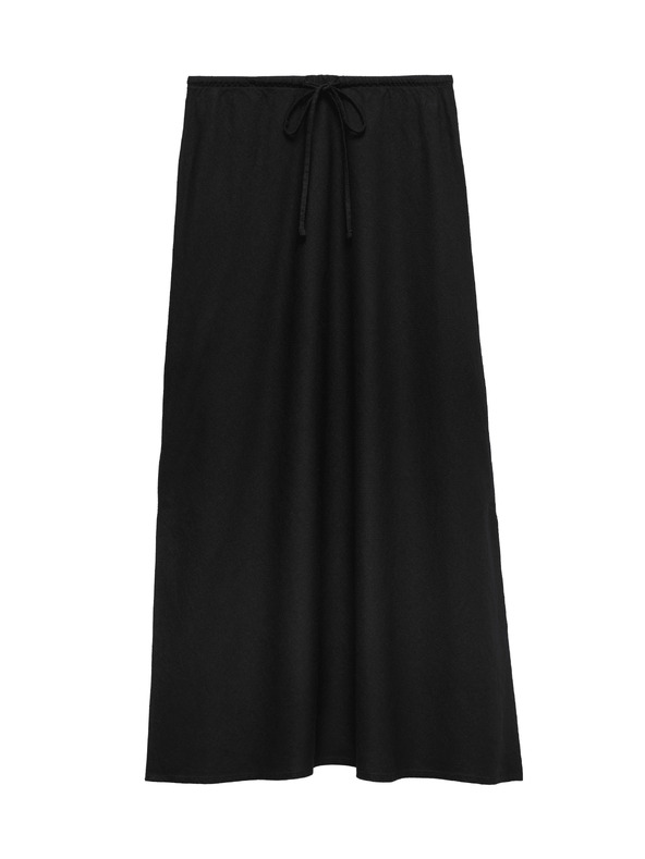 Marks & Spencer Marks & Spencer fekete A-vonalú maxi szoknya magas linen tartalommal