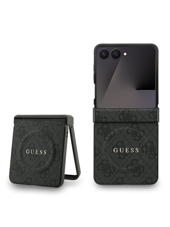 Guess Guess PU Leather 4G Colored Ring Magnetic Hátsó Tok Samsung Galaxy Z Flip 7 Black