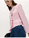 Marks & Spencer Kétsorosan gombos lezser szellemű blazer lentartalommal Marks & Spencer rózsaszín