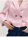 Marks & Spencer Kétsorosan gombos lezser szellemű blazer lentartalommal Marks & Spencer rózsaszín