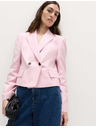 Marks & Spencer Kétsorosan gombos lezser szellemű blazer lentartalommal Marks & Spencer rózsaszín
