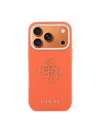 Guess Guess PU Grained 4G Resin Metal Logo Hátlap iPhone 17 Pro Max számára Orange