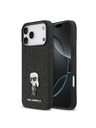 Karl Lagerfeld Karl Lagerfeld Fixed Glitter Metal Ikonik Hátlap iPhone 17 Pro Max számára Black