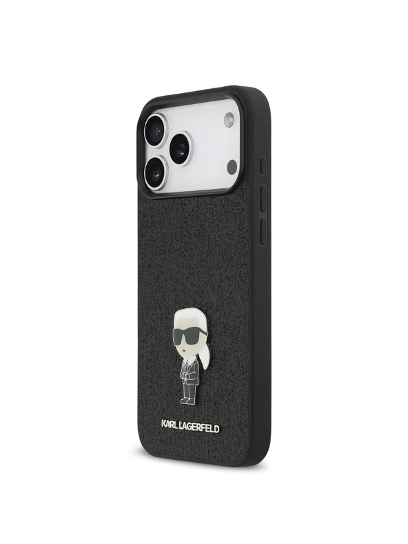 Karl Lagerfeld Karl Lagerfeld Fixed Glitter Metal Ikonik Hátlap iPhone 17 Pro Max számára Black